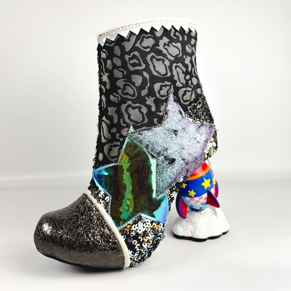 Irregular Choice Rock It Boots | Light-Up Rocket Heel | Space Star Boots | NIB